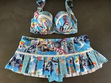 Ladies Fairground Blue Floozie Frost French Bikini Size 10 Bottoms 34D Top