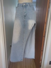 Long Denim Pencil Skirt With