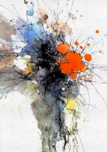 Bold abstract ink - abstract, 5"x7"