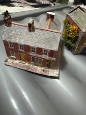 N gauge Metcalfe corner shop and old factory building built