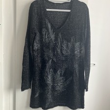 Black/silver Lauren Vidal Women’s Tunic Top Size 10-12, S