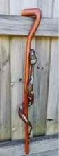Wooden walking stick hand