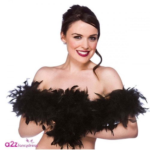 Adult black feather boa s - feather,