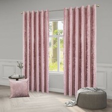 Crushed Velvet Curtains Pair