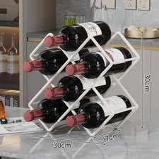 6 Bottle Countertop Metal Wine Rack for Cabinet, Pantry, Wine Bottle Storage