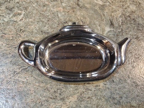 Chrome silver cast teapot - silver,