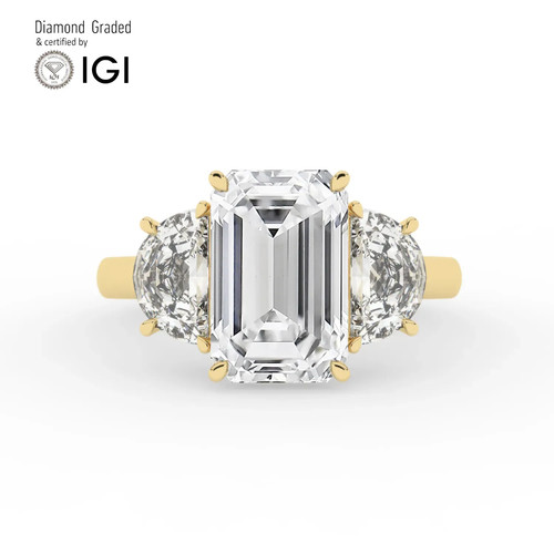 Emerald diamond trilogy ring - diamond,