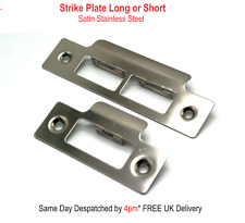 Door Strike Plate Satin Steel Mortice Latch 114mm or 75mm L Pack of 1 2 3 4 5 10