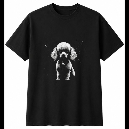 Greyscale miniature poodle - greyscale,