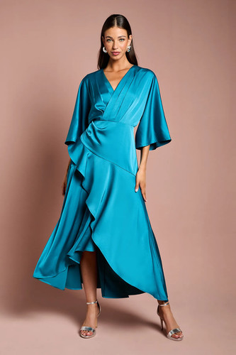 Coast teal midi dress - dress, womens