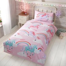 CHILDS PINK UNICORN BEDDING