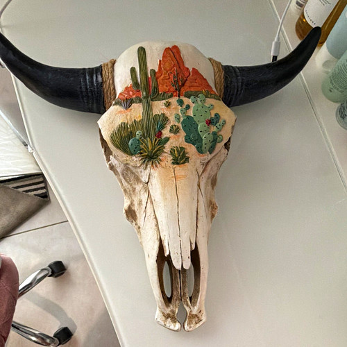 Painted longhorn bull - painted,