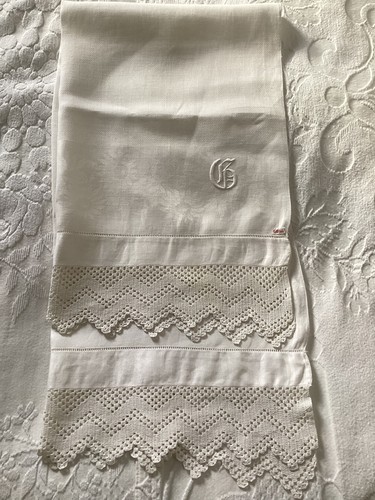 Vintage huckaback monogrammed - huckaback,