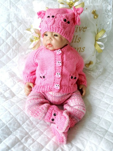 Baby knitting pattern - baby, owl
