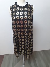 Boutique By Jaeger Black & Gold Sparkle  60's Shift Dress Size 14
