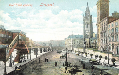 Overhead railway liverpool - railway,,