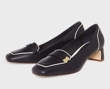 HOBBS Navy White Leather