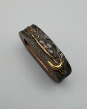 Antique japanese fuchi shakudo - antique,