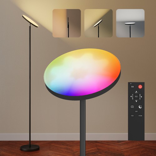 Homcom rgb floor - floor, lamp