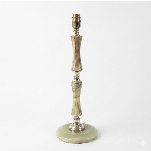 Green onyx table lamp tall - lamp,