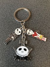 JACK SKELLINGTON AND SALLY The Nightmare Before Christmas CHARM KEYCHAIN Keyring