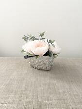 Next Flowers In Silver Plant Pot/home Office Floral Hexagonal Shaped Vase Gift