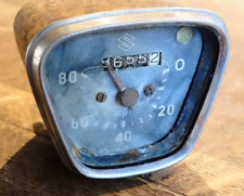 SUZUKI MOTORBIKE SPEEDOMETER 0-80mph 8655 miles. For spares or repair. No glass