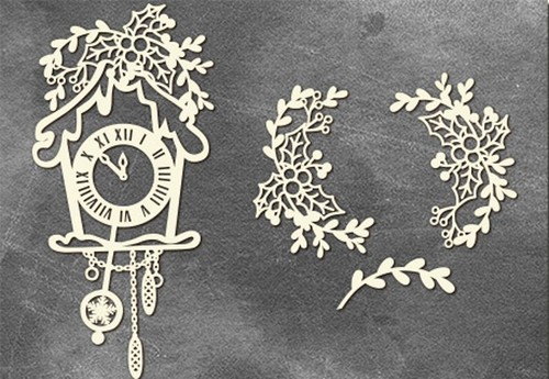 Clock with mistletoe - with,