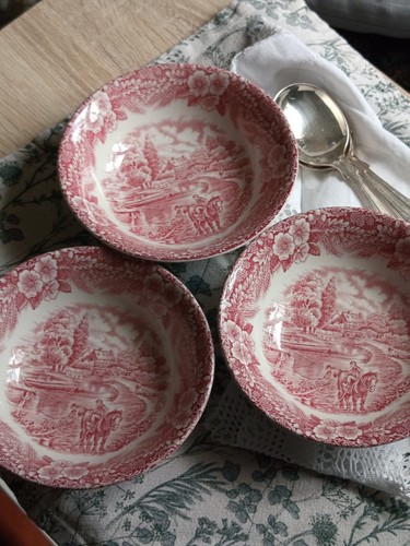 Vintage pink transferware - pink,