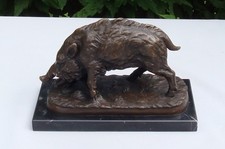 Statue Boar Wildlife Art Deco Style Art Nouveau Style Bronze Signed Sculpture