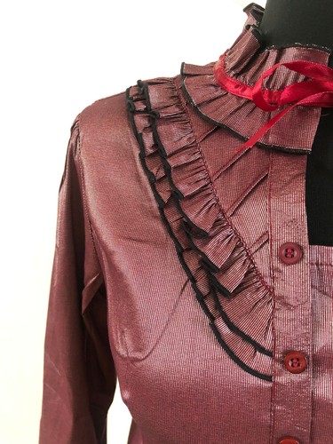 Pink red satin cotton - red, long