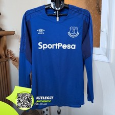 Authentic Rare Vintage Umbro 2017/18 Everton FC Home Football Long Sleeve Shirt