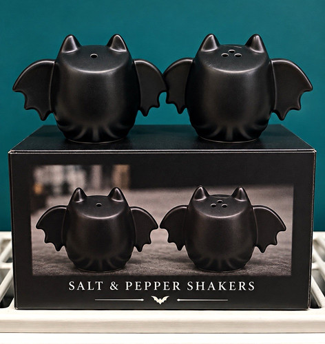 Bat ceramic salt - ceramic, pepper