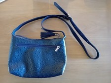 Ostrich Leather Navy Handbag