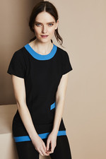 Simon Jersey Tunic Black With Teal Trim FD2060 size 10  NEW