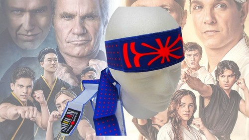 Okinawan flower blue headband - okinawan,