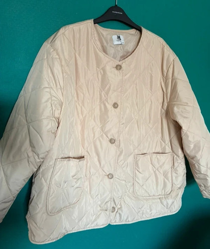 Cream quilted jacket lightly - cream,