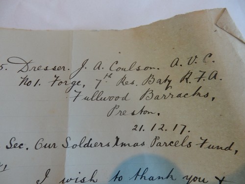 Ww1 letter 189205 dresser - ww1,