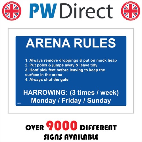 Sign arena rules horse - arena,