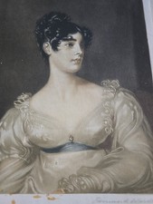 Antique Mezzotint Portrait  Signed Artist proof