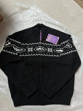 Corteiz Holiday Knit Zip Up “Black/White” Size XL Brand New Crtz
