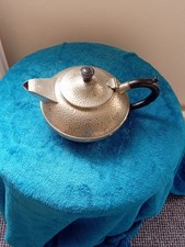 Teapot ~ Hammered Pewter ~ Art Deco c1930s ~ by Craftsman, Sheffield England