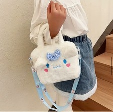 Cinnamoroll Shoulder Bag Cute Plush Handbag Sanrio Fluffy Crossbody White