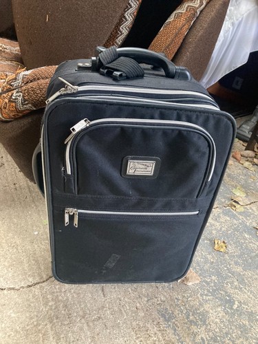 Black suitcase with wheels - suitcase, &