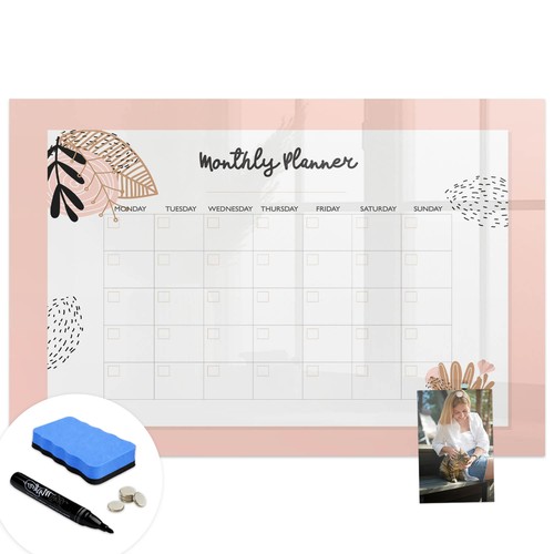 Magnetic glass memo board - glass,