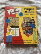 Simpsons 2001 Retro Puzzle A Month Sealed Calendar Jigsaw Doubled Sided
