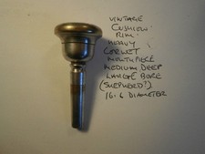 Vintage  Heavyweight Cushion Rim Medium Deep Cornet Mouthpiece 16.6 diameter