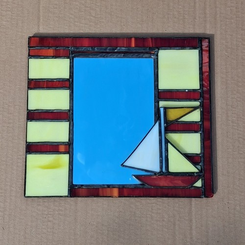 Stained glass framed mirror