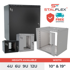 10" and 19" 4U 6U 9U 12U Network Data Cabinet Comms Wall Rack Patch Panel Switch