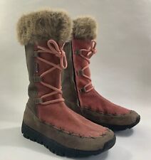 Lumberjack Buff & Pink Suede Nubuck Hiawatha Zip Up Boots Front Lace UK 13 EU 31